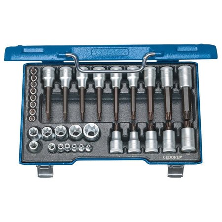 GEDORE Screwdriver Bit Socket Set, 1/2", 1/4" 19 TX 20